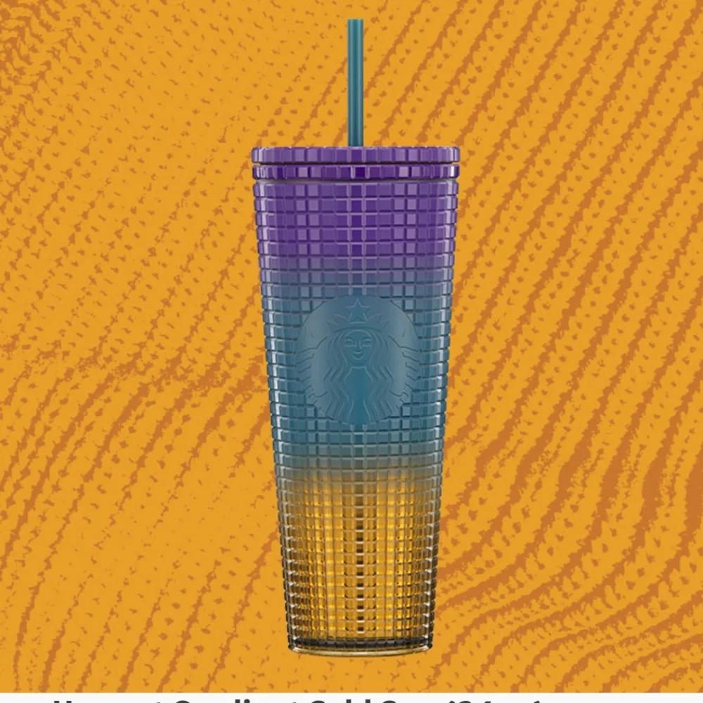 FREE SHIP!🆕Starbucks Fall24 Studded Gradient Tumbler with Straw 24oz NWT